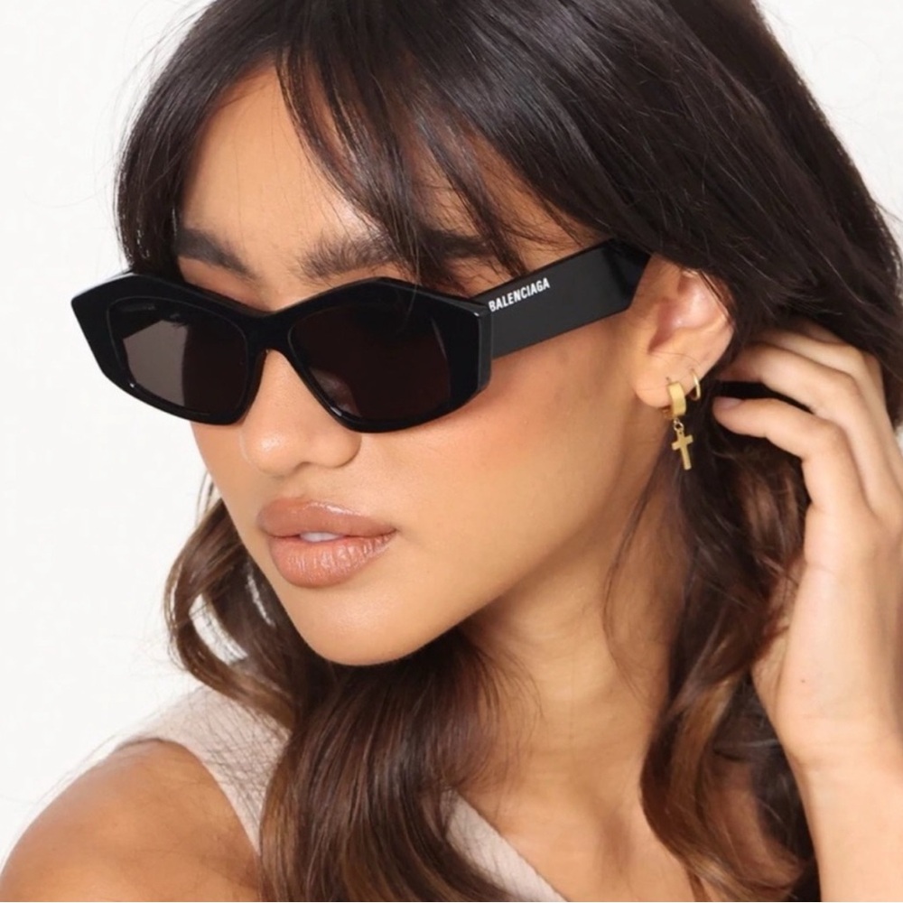 Balenciaga Dark-Tinted Black Sunglasses